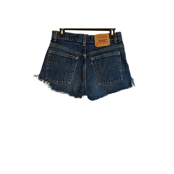 Levis Vintage 517 Juniors Cut Off Shorts Size 11M Medium Dark Wash - Picture 2 of 8